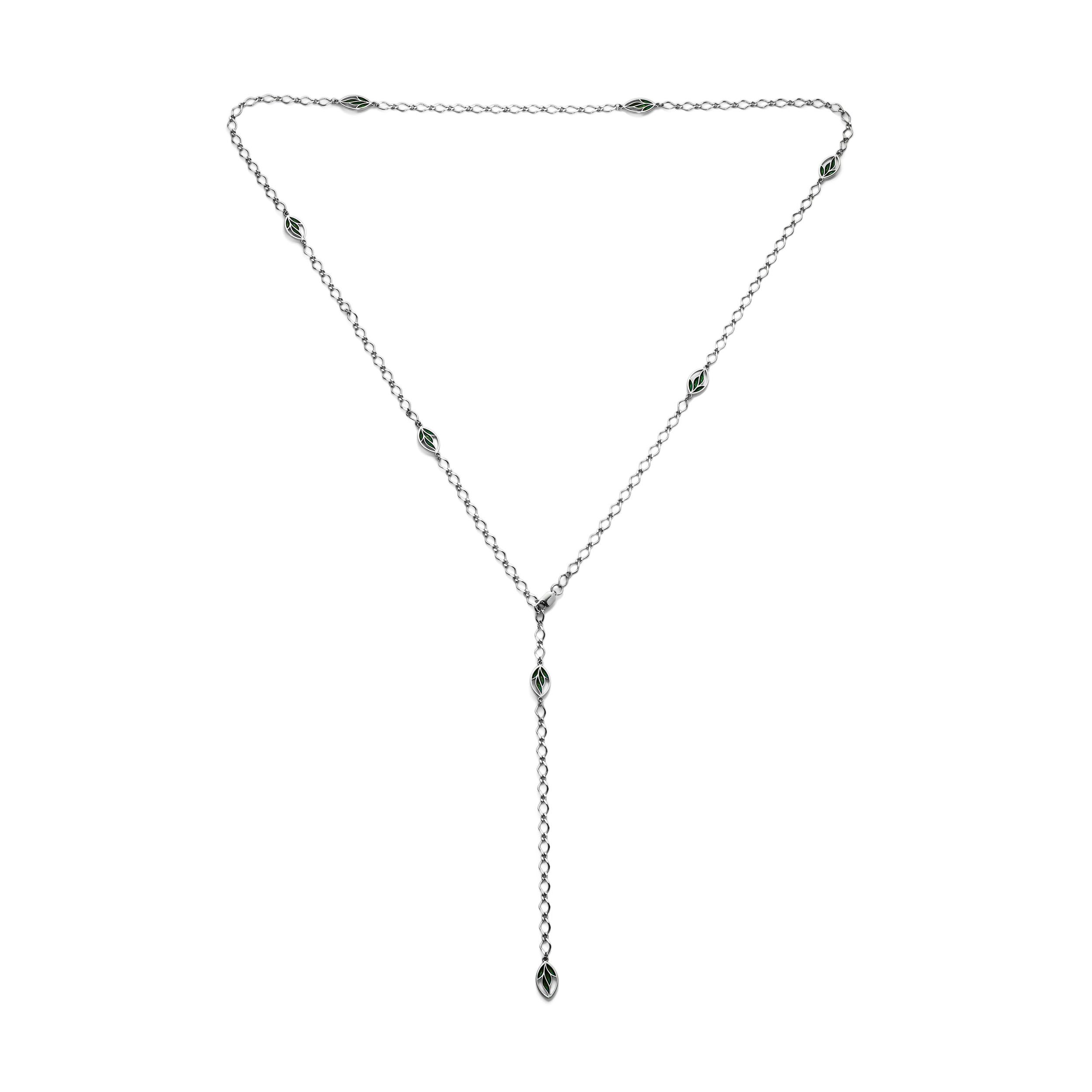 Колье Листики с горячей эмалью